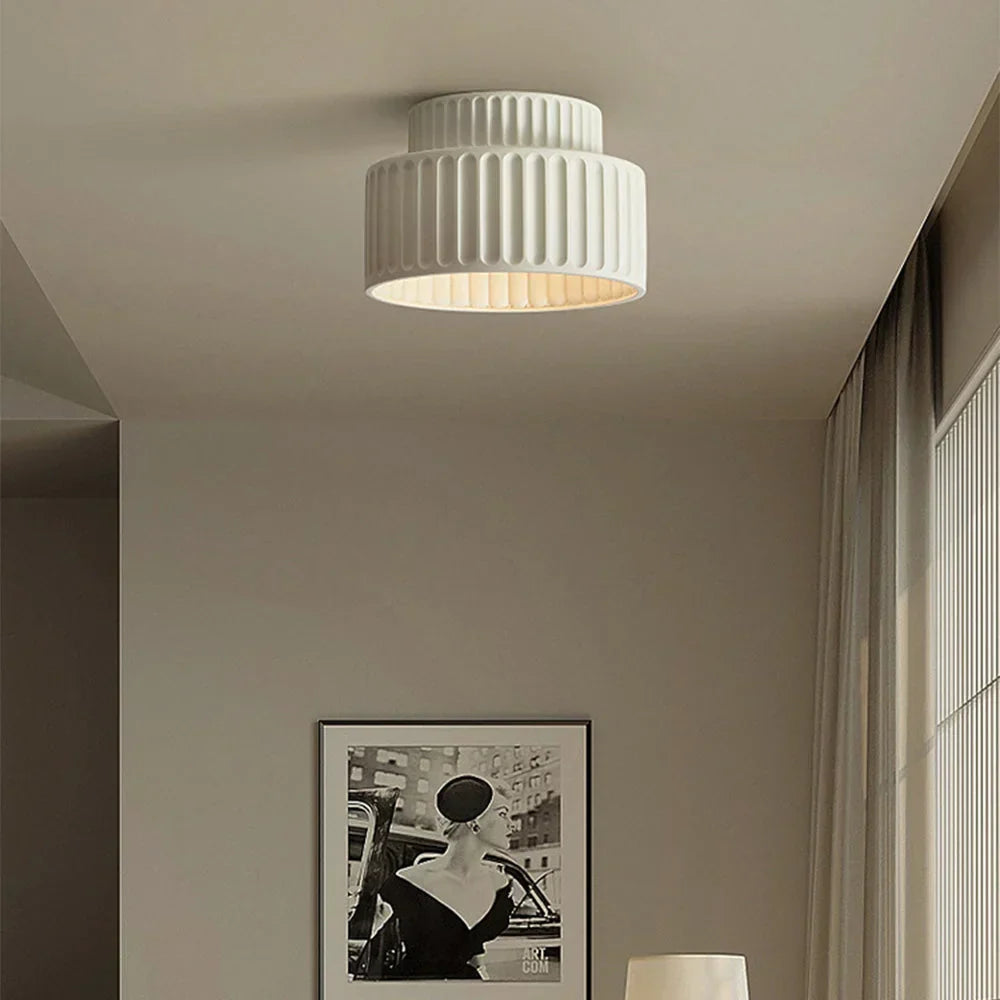 Classic Cream Ceiling Lamp Semi Flush Mount Light