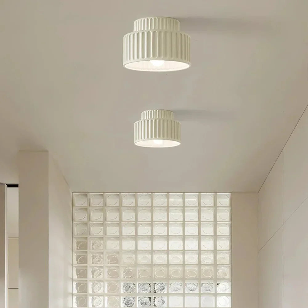 Classic Cream Ceiling Lamp Semi Flush Mount Light