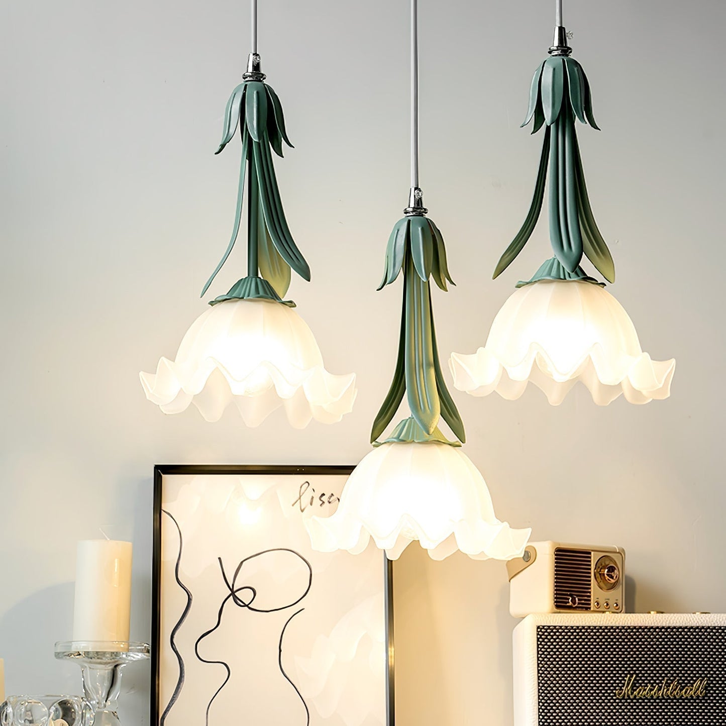 Elegant Floral Hanging Lamp