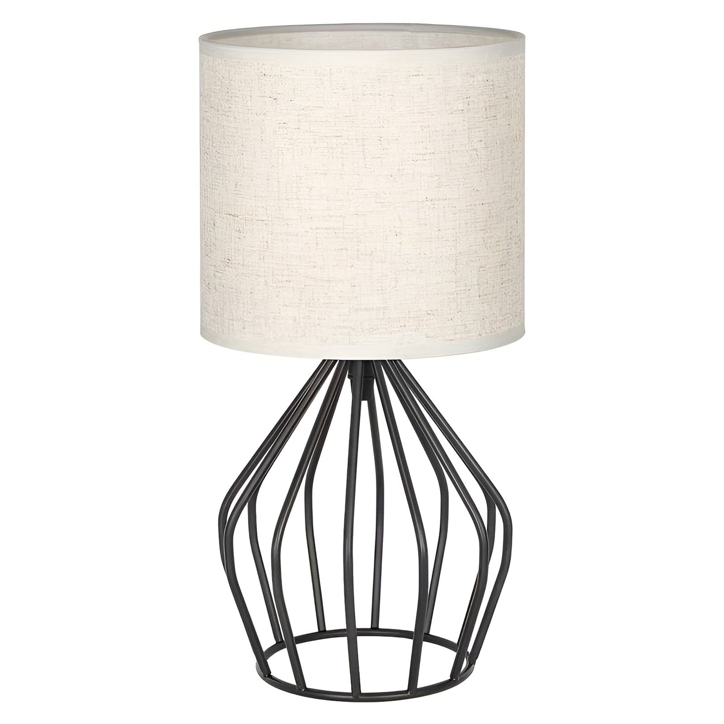 Stylish Metal Table Lamp with Cream Shade - Cofik