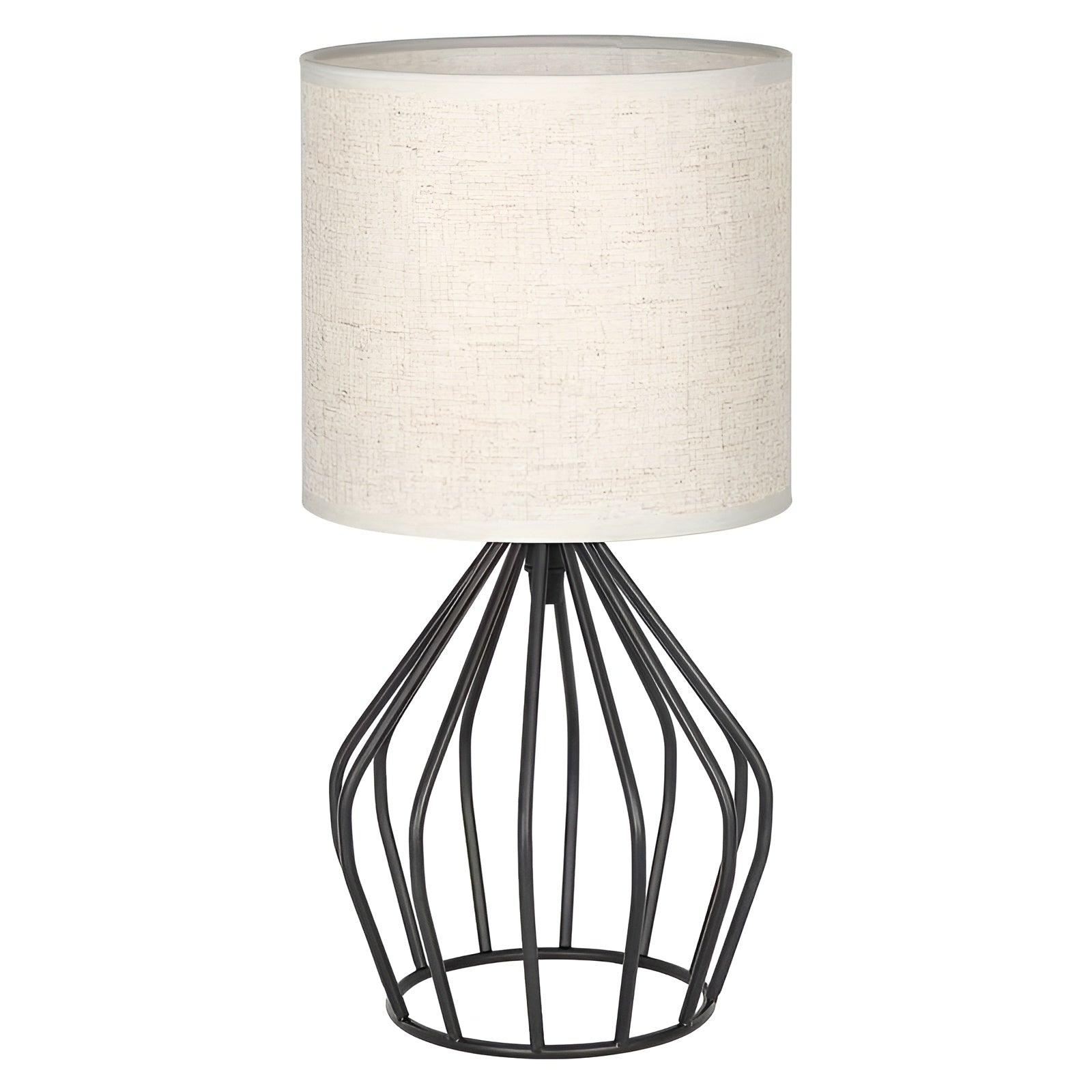 Stylish Metal Table Lamp with Cream Shade - Cofik
