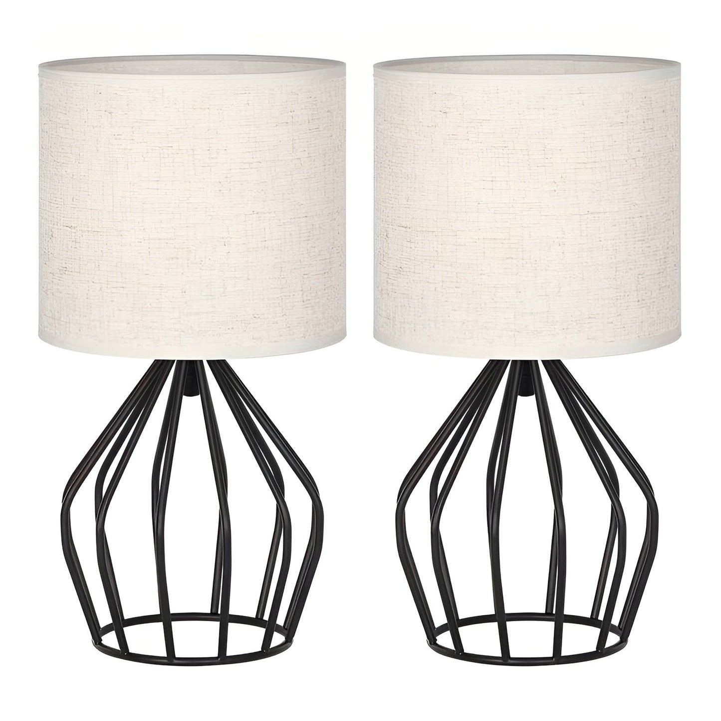 Stylish Metal Table Lamp with Cream Shade