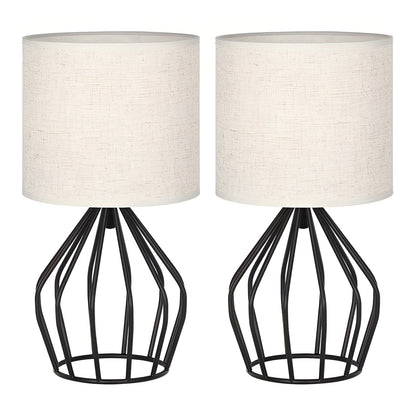 Stylish Metal Table Lamp with Cream Shade