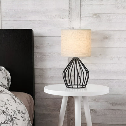 Stylish Metal Table Lamp with Cream Shade