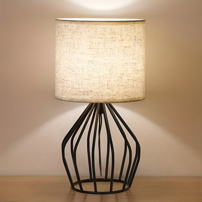 Stylish Metal Table Lamp with Cream Shade