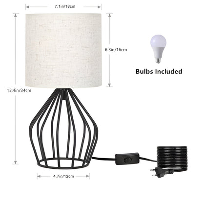 Stylish Metal Table Lamp with Cream Shade