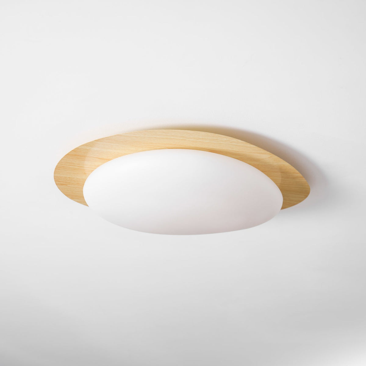 Compact LED Ceiling Lamp 12W Wooden Flush Mount