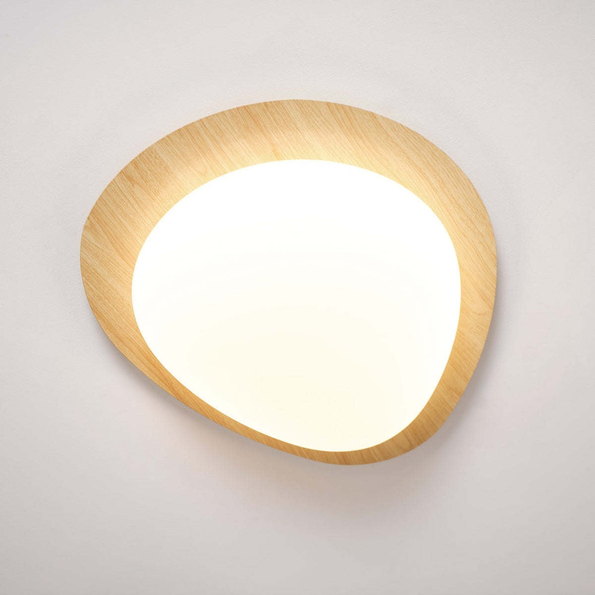 Compact LED Ceiling Lamp 12W Wooden Flush Mount