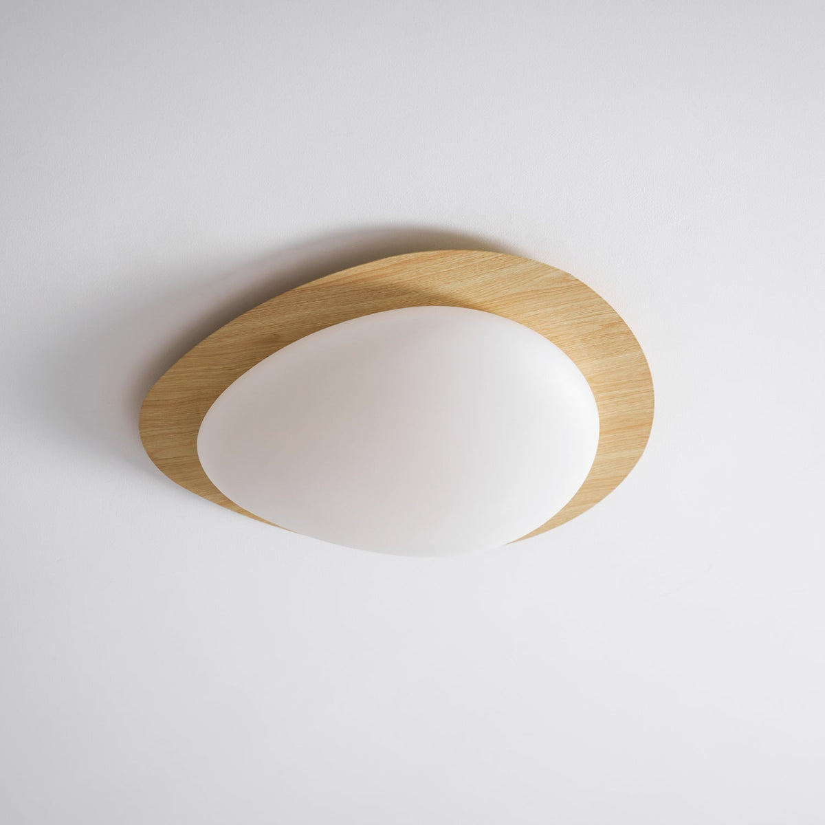 Compact LED Ceiling Lamp 12W Wooden Flush Mount