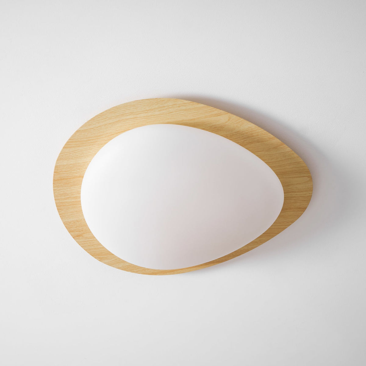 Compact LED Ceiling Lamp 12W Wooden Flush Mount