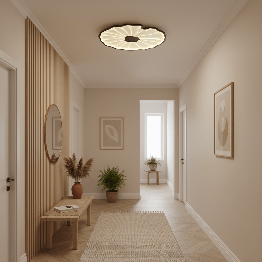 Natural Wood Round Ceiling Light Fixtures