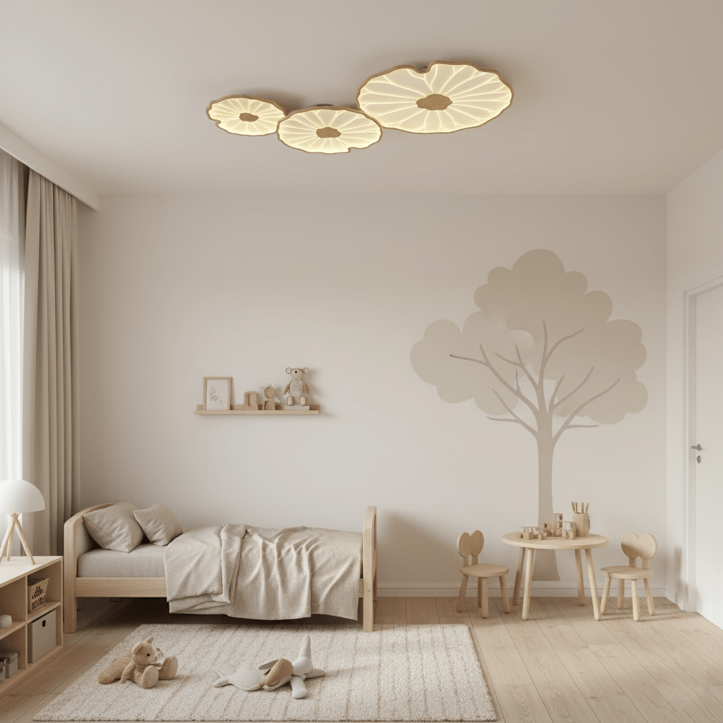 Natural Wood Round Ceiling Light Fixtures
