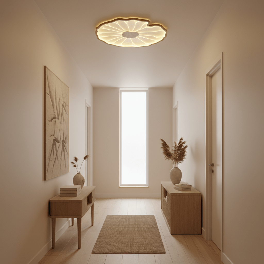 Natural Wood Round Ceiling Light Fixtures