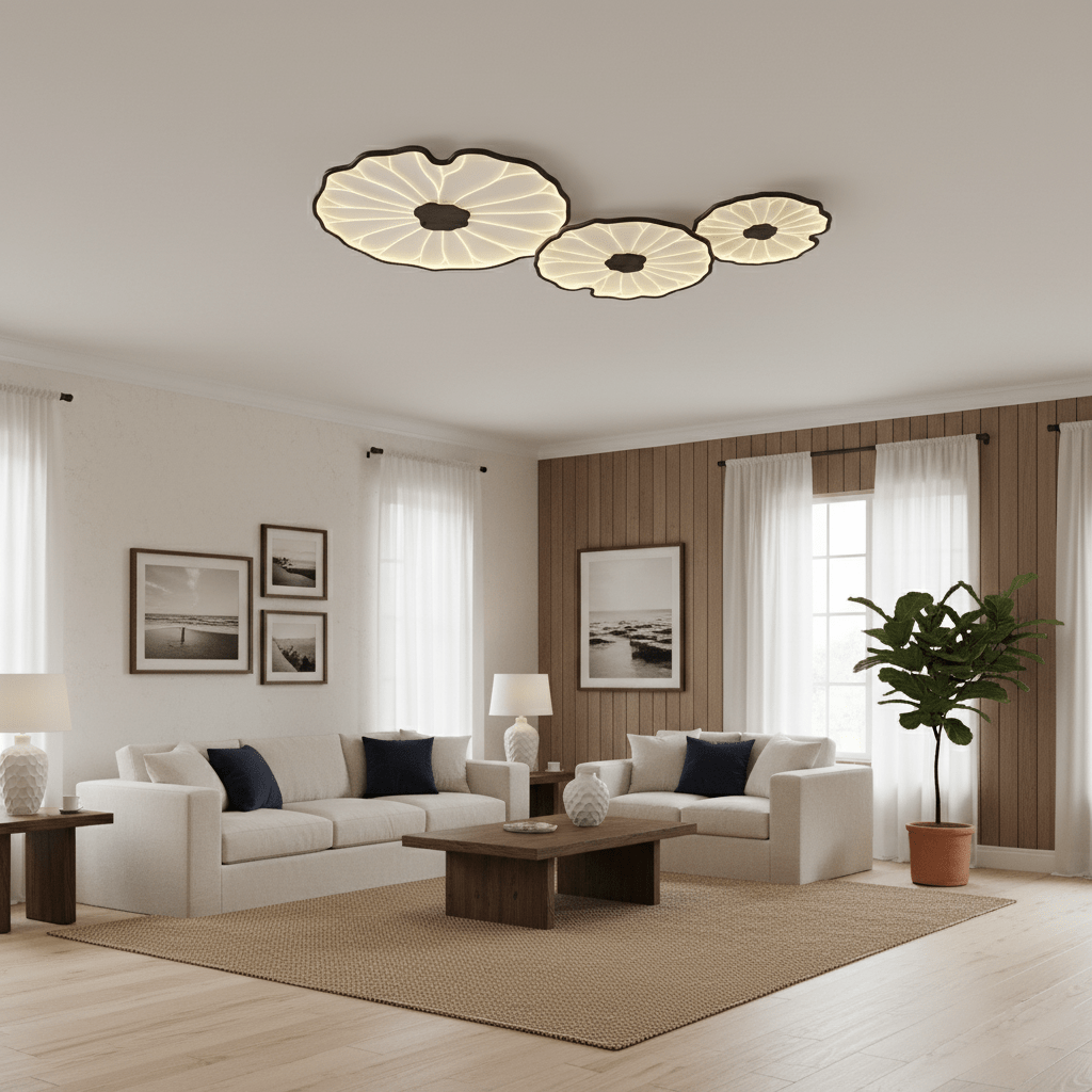 Natural Wood Round Ceiling Light Fixtures