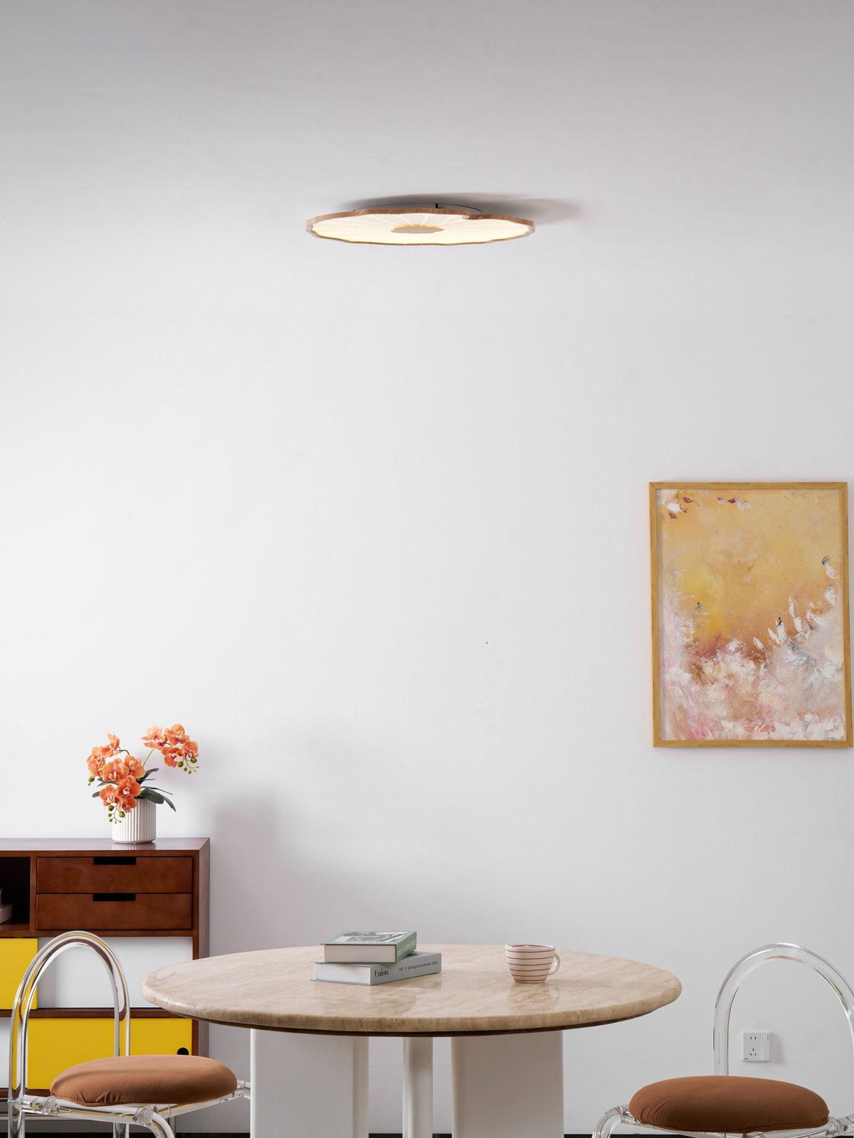 Natural Wood Round Ceiling Light Fixtures
