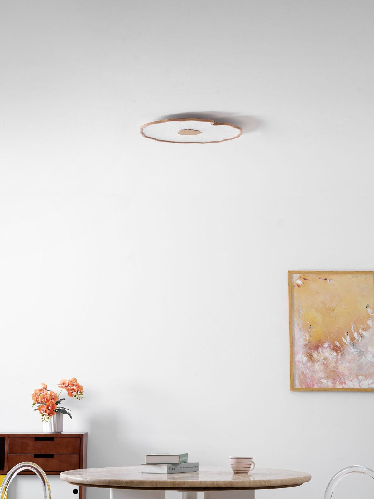 Natural Wood Round Ceiling Light Fixtures