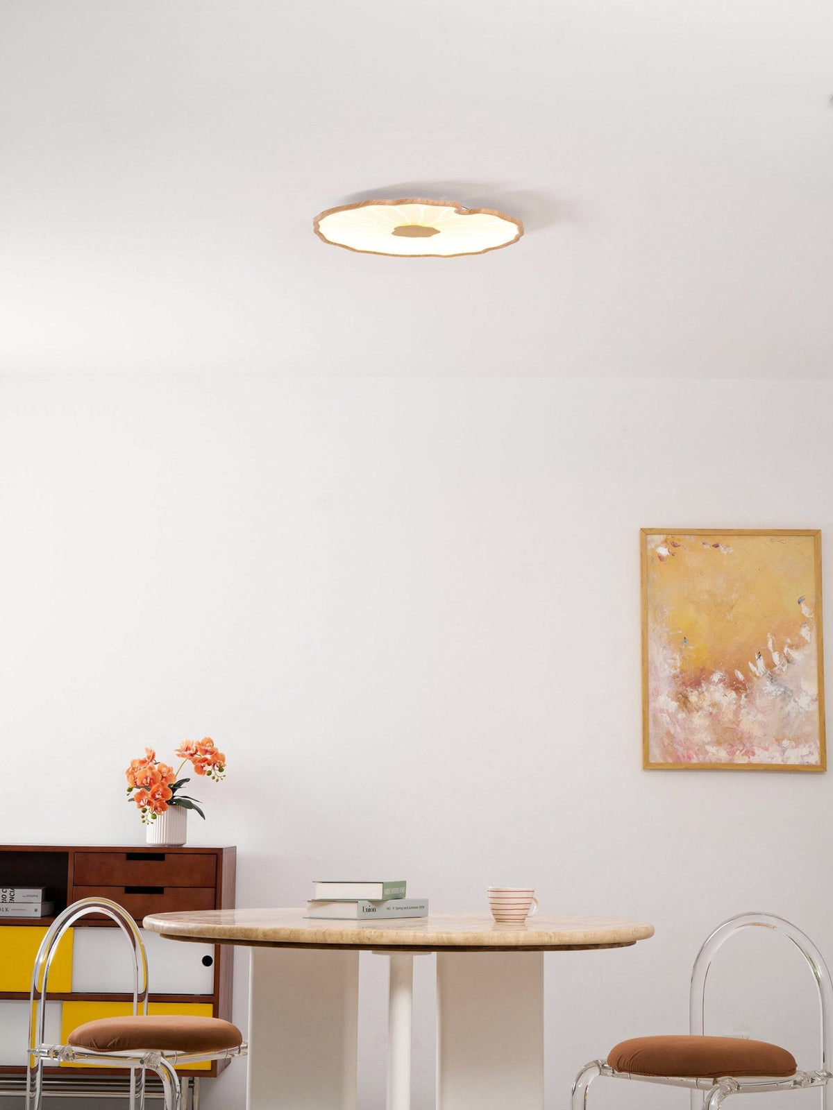 Natural Wood Round Ceiling Light Fixtures