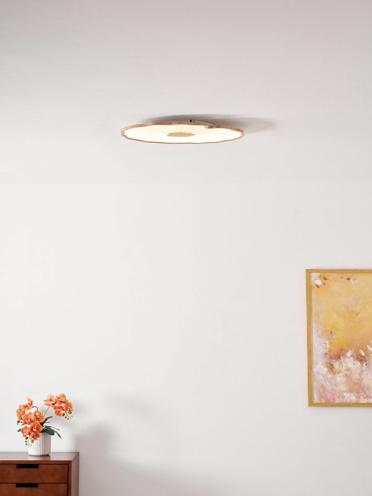 Natural Wood Round Ceiling Light Fixtures