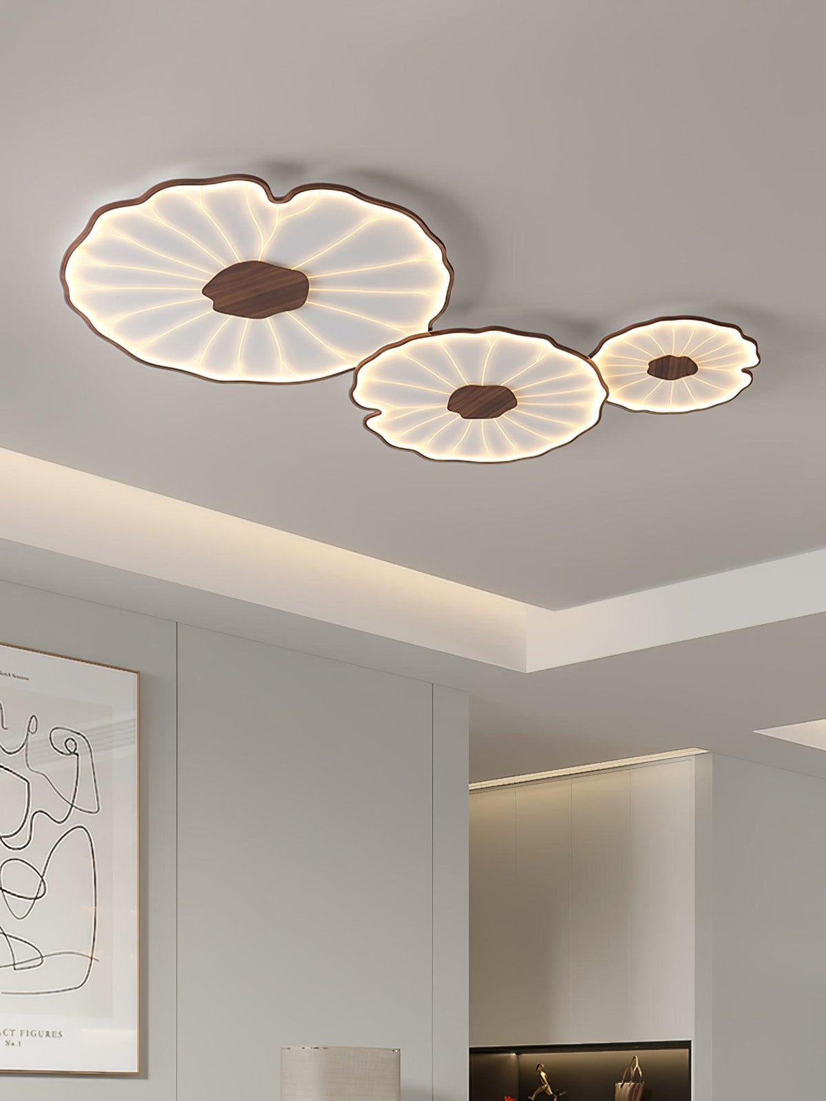 Natural Wood Round Ceiling Light Fixtures