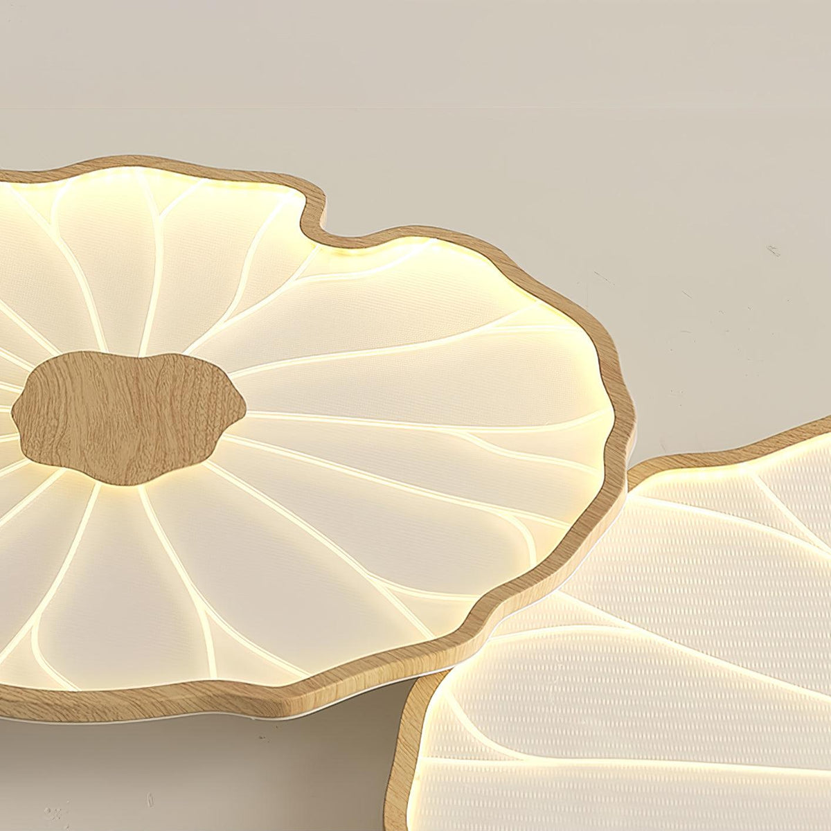 Natural Wood Round Ceiling Light Fixtures