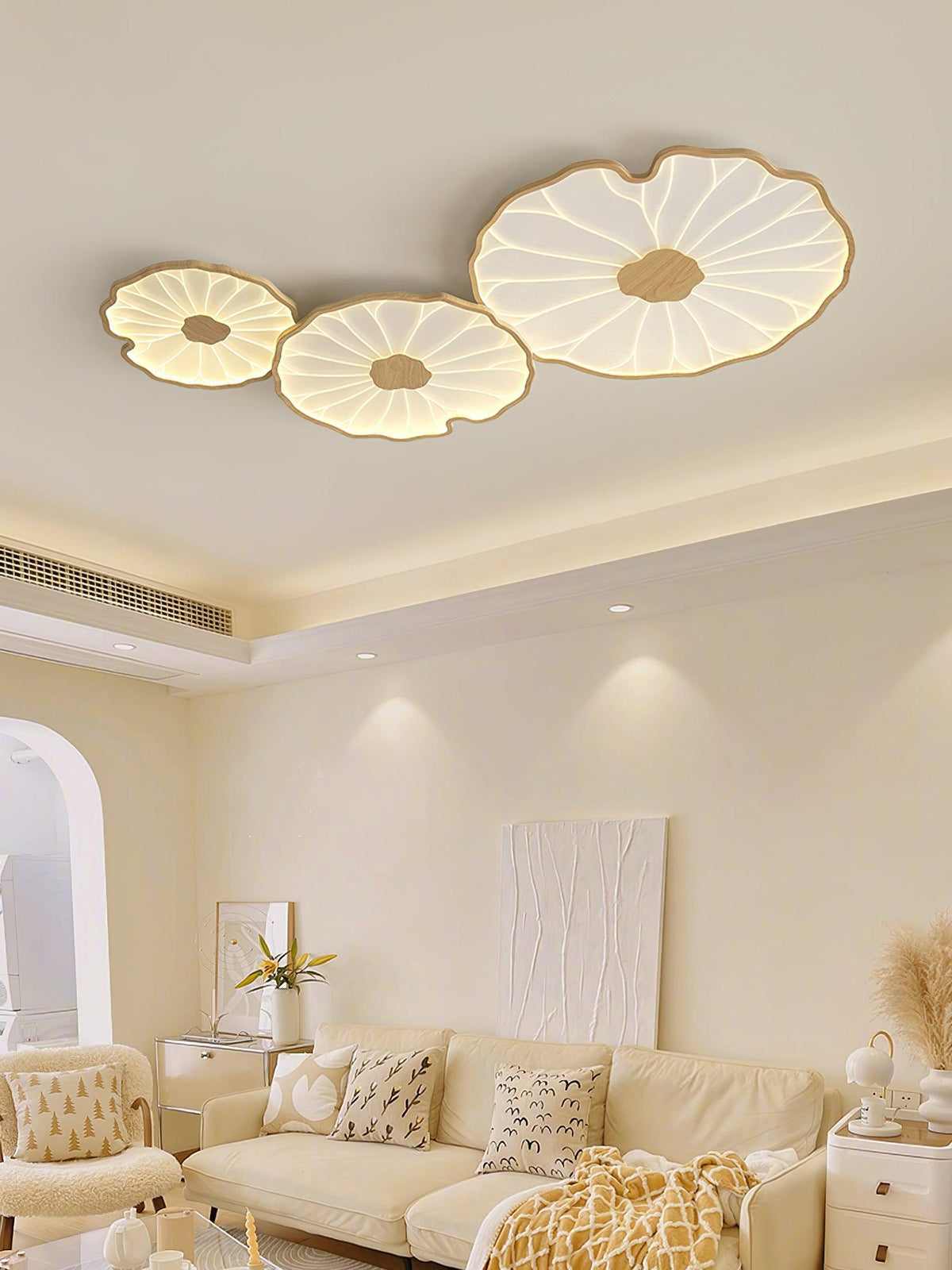 Natural Wood Round Ceiling Light Fixtures