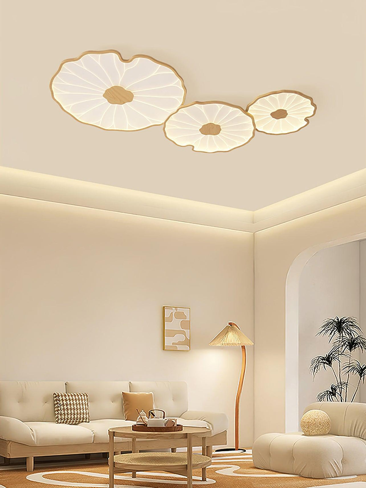 Natural Wood Round Ceiling Light Fixtures