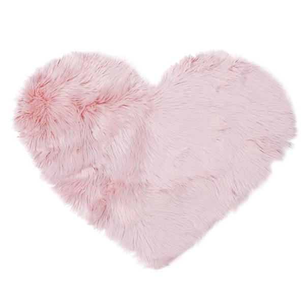 Plush Heart Shaped Synthetic Fur Mat - Cofik