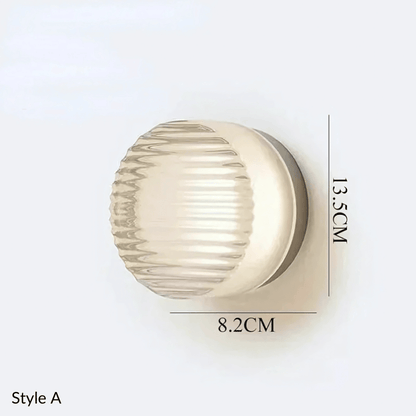 Contemporary Metal Glass Wall Lamp Fixture