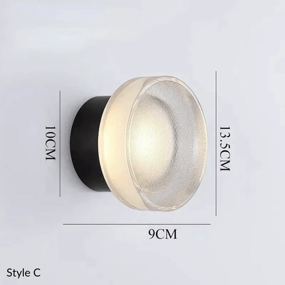 Contemporary Metal Glass Wall Lamp Fixture