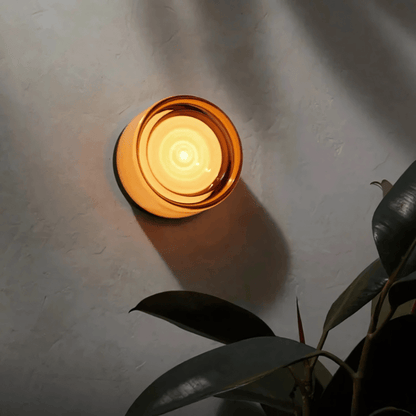 Contemporary Metal Glass Wall Lamp Fixture