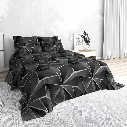 Soft 3D Printed Plaid Bedding Set
