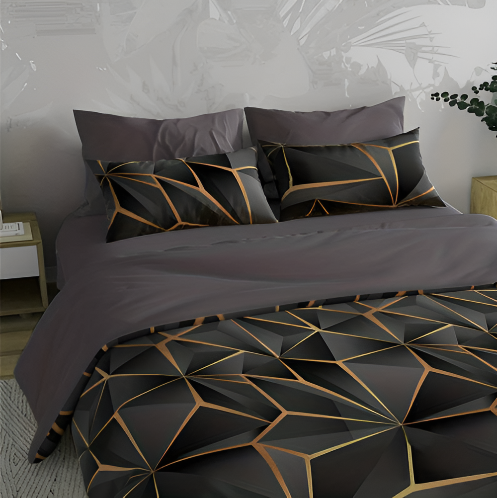 Soft 3D Printed Plaid Bedding Set - Cofik