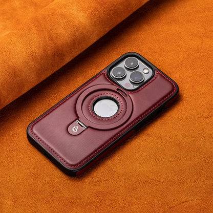Slim Magnetic iPhone Case with Hidden Ring Stand