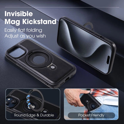 Slim Magnetic iPhone Case with Hidden Ring Stand