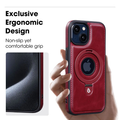 Slim Magnetic iPhone Case with Hidden Ring Stand