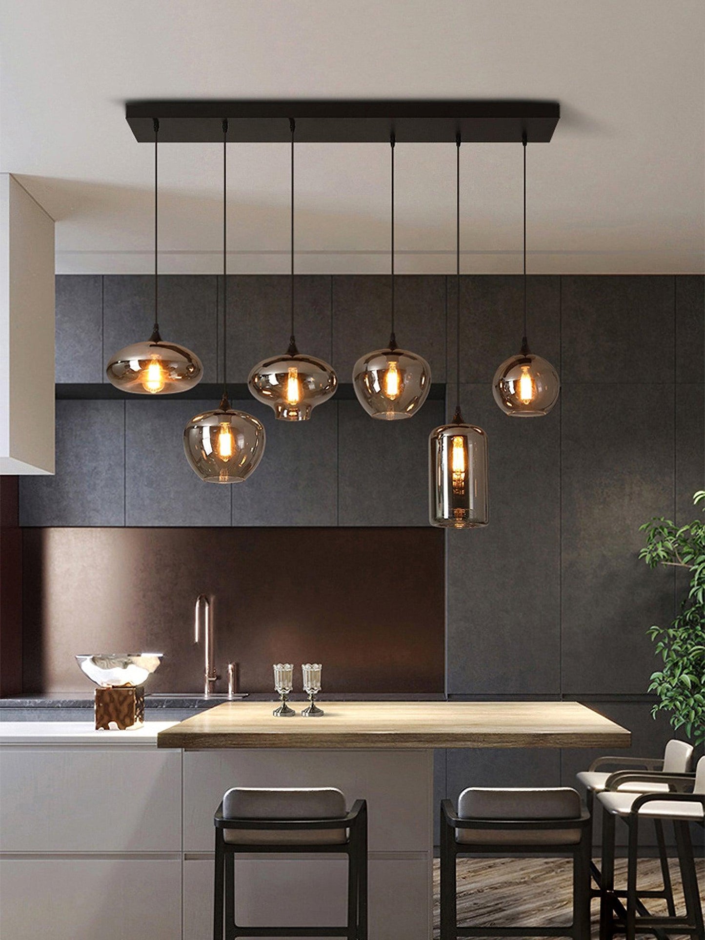 Elegant Glass Pendant Ceiling Light Fixture