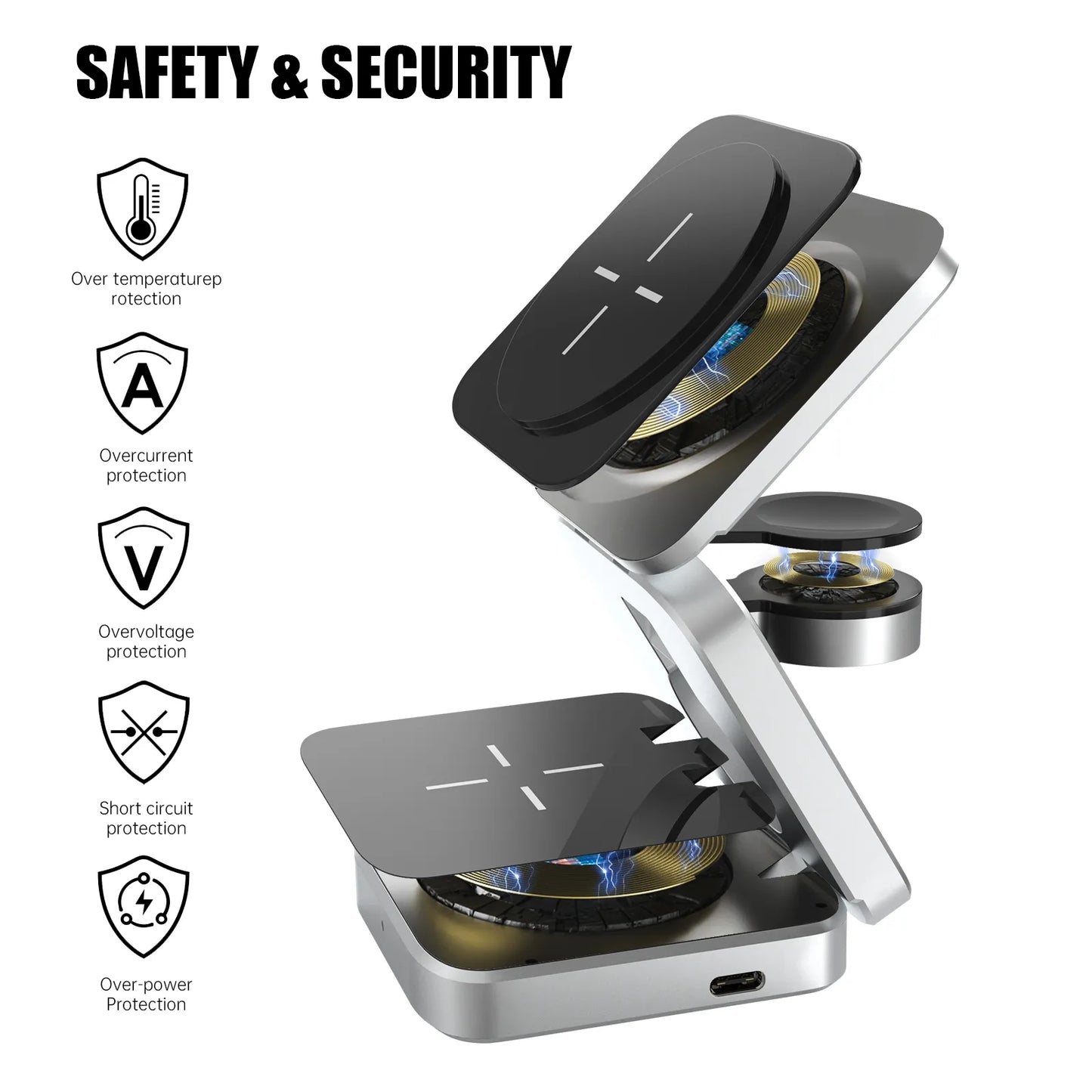 Compact 3-in-1 Portable Charging Dock