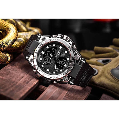 Tactical Men's Army Watch with Analog Digital Face