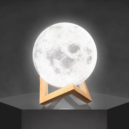 Unique Wooden Moon Table Lamp
