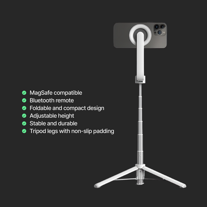 Compact iPhone Tripod with Bluetooth Remote