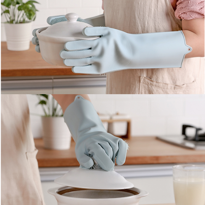 Practical Rubber Cleaning Gloves Pair