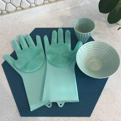Practical Rubber Cleaning Gloves Pair