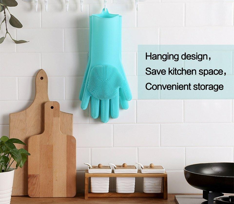 Practical Rubber Cleaning Gloves Pair