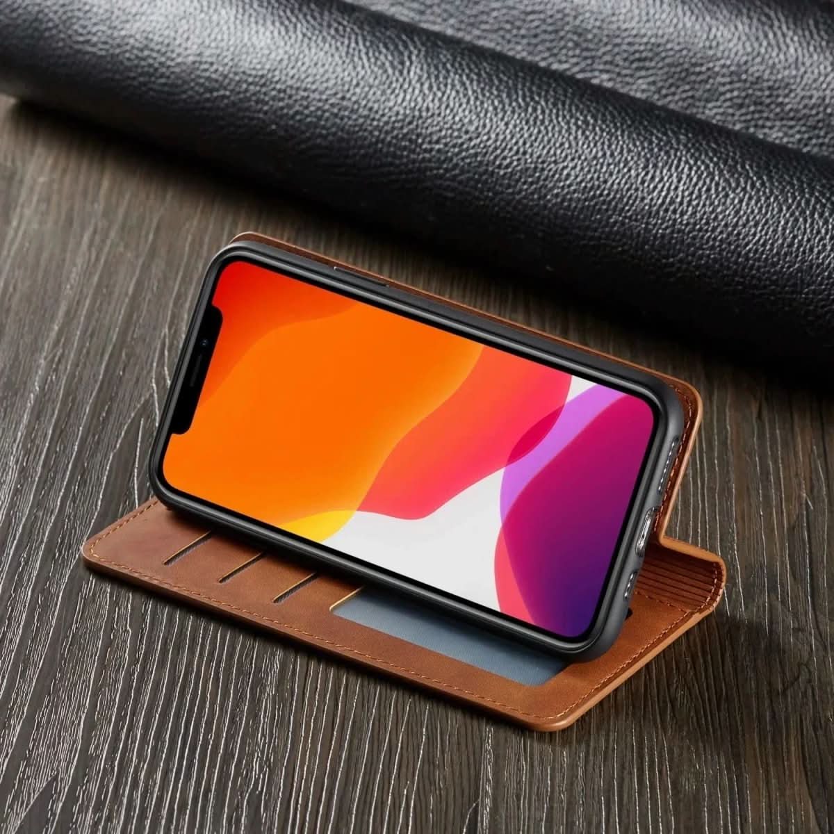 Strong Magnet Leather iPhone Cover with Impact Protection - Cofik