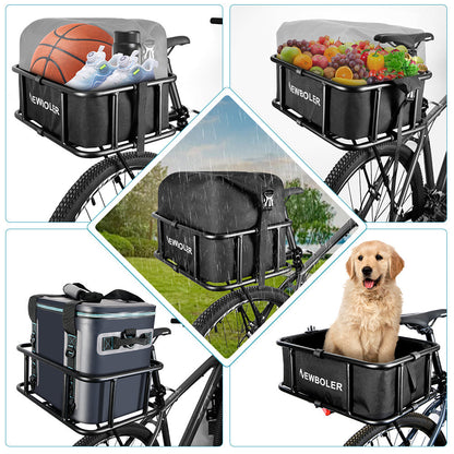 Strong Rear Bike Cargo Basket with Mount