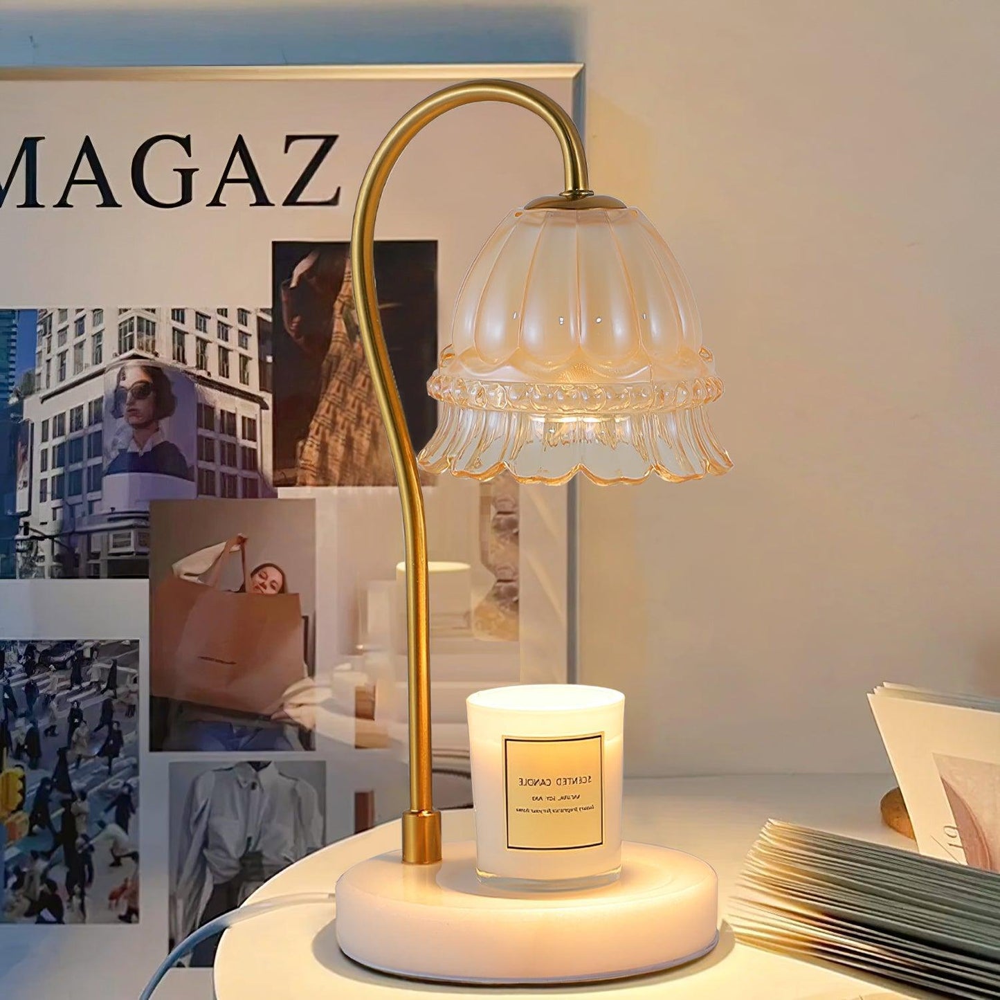 Warm Marble Desk Table Lamp