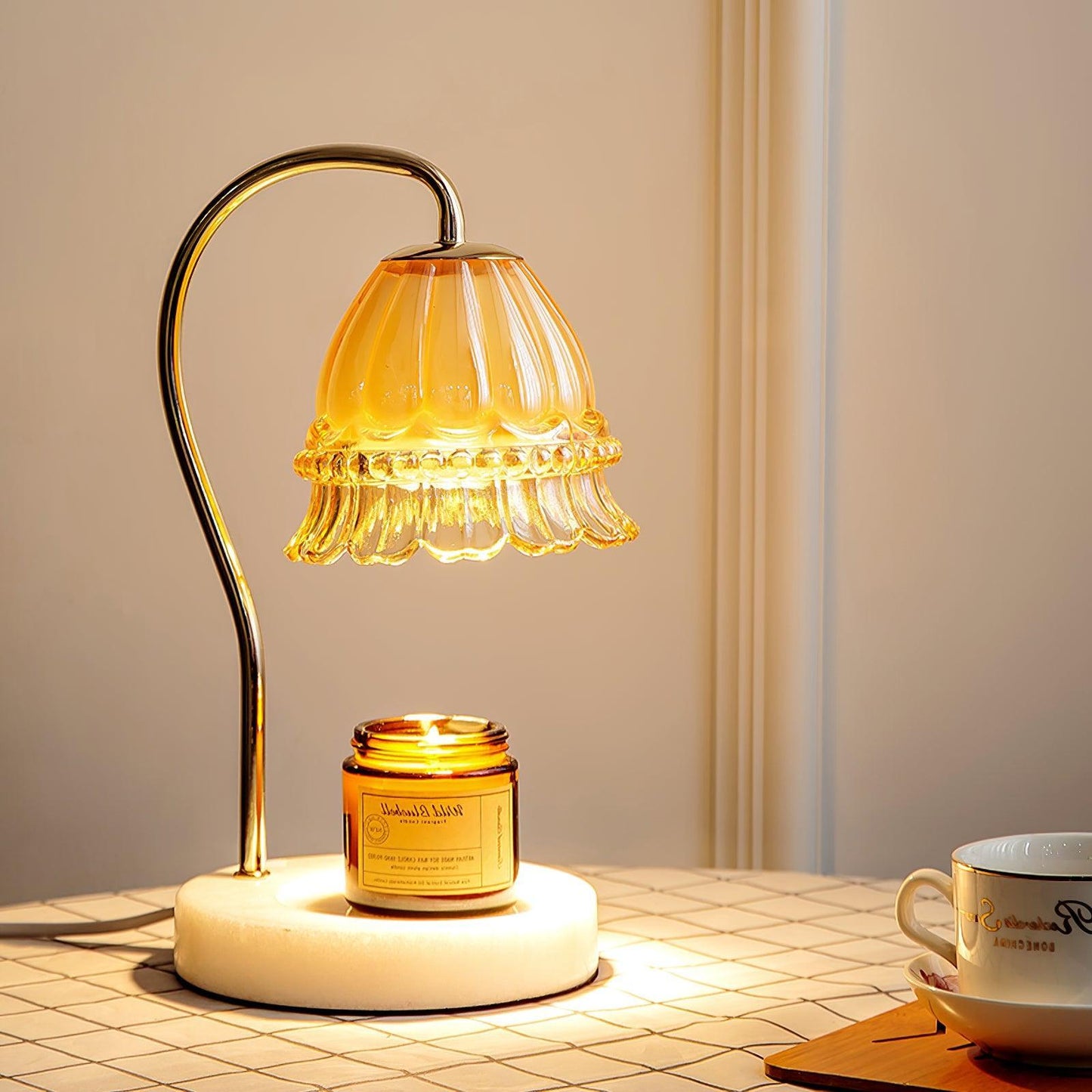 Warm Marble Desk Table Lamp