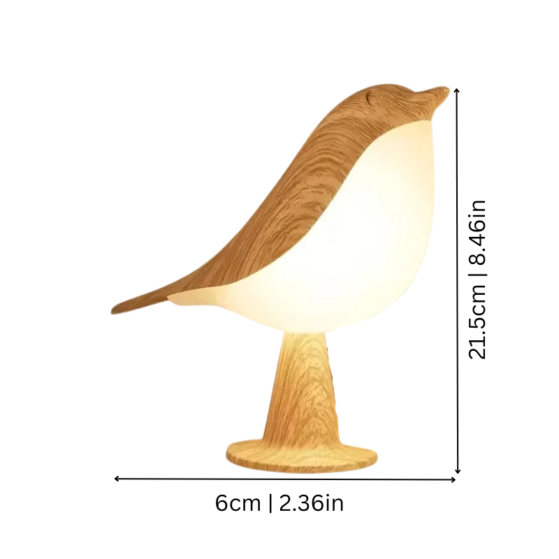 Compact Bird Table Lamp with Colorful Night Light
