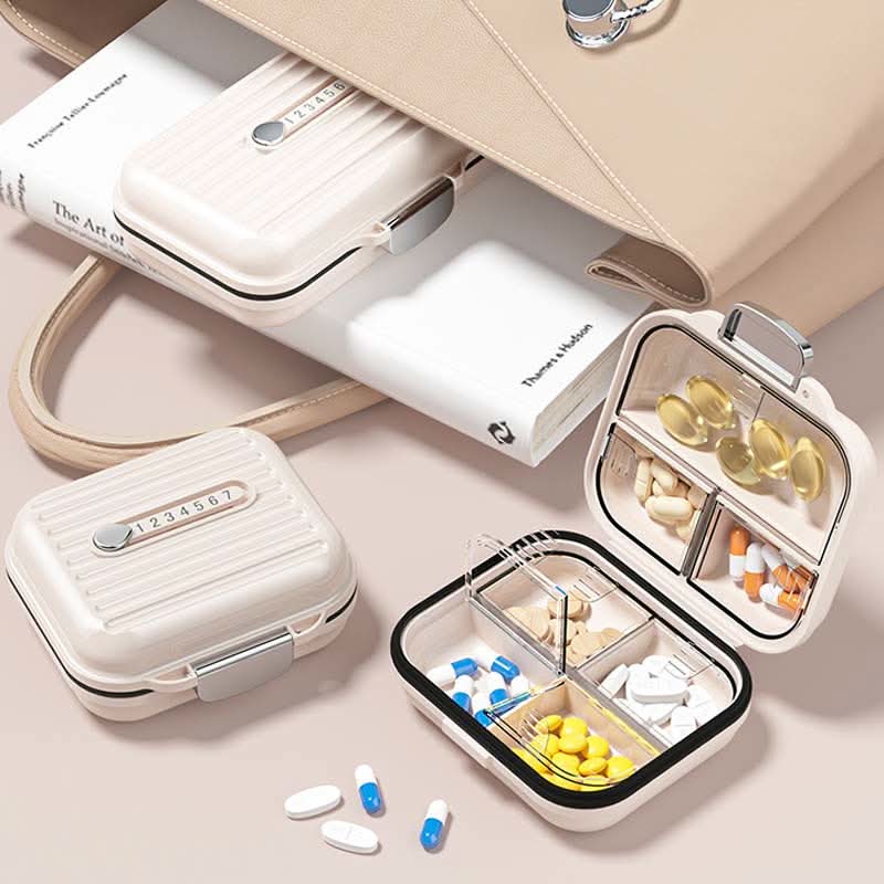 Travel Pill Box with 7 Day Compartments & Secure Lock