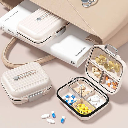 Travel Pill Box with 7 Day Compartments & Secure Lock